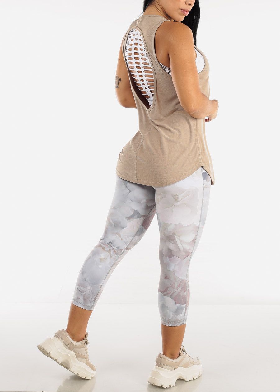 MONO B Activewear High Waisted Capri Leggings Floral sold by Moda product image thumbnail 5