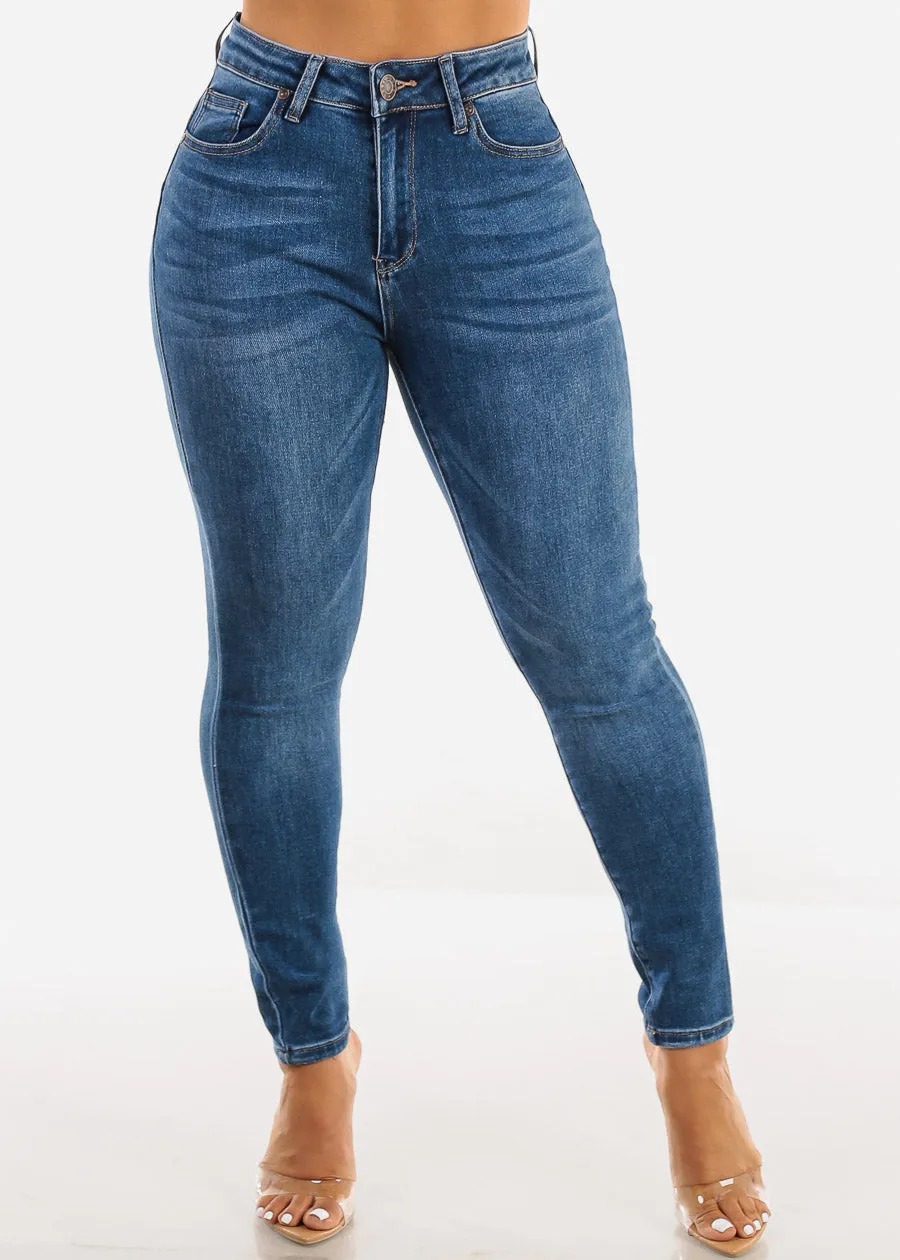 Super High Waist Butt Lift Skinny Jeans Med Blue sold by Moda product image thumbnail 3