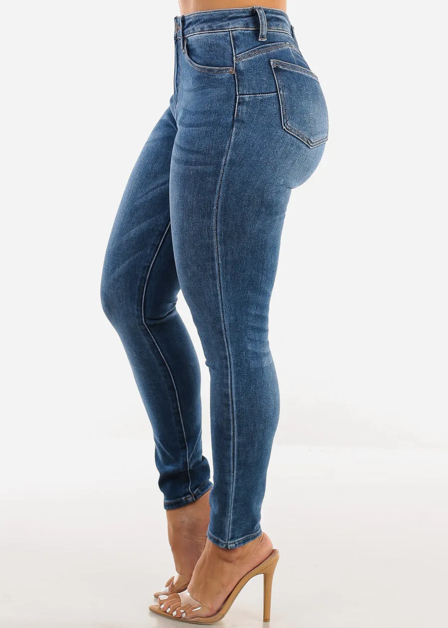 Super High Waist Butt Lift Skinny Jeans Med Blue sold by Moda product image thumbnail 4