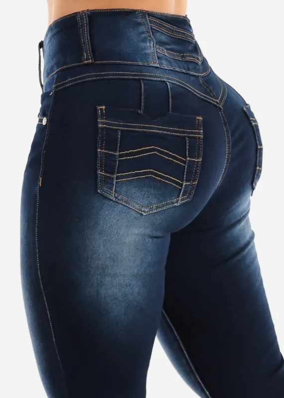 Butt Lift High Waist Dark Skinny Jeans sold by Moda