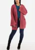 Long Sleeve Soft Knit Maxi Cardigan Brick w Pockets sold by Moda