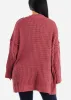 Long Sleeve Soft Knit Maxi Cardigan Brick w Pockets sold by Moda