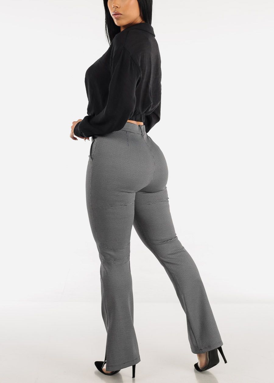 High Waisted Printed Flare Pants w Side Slits sold by Moda product image thumbnail 5