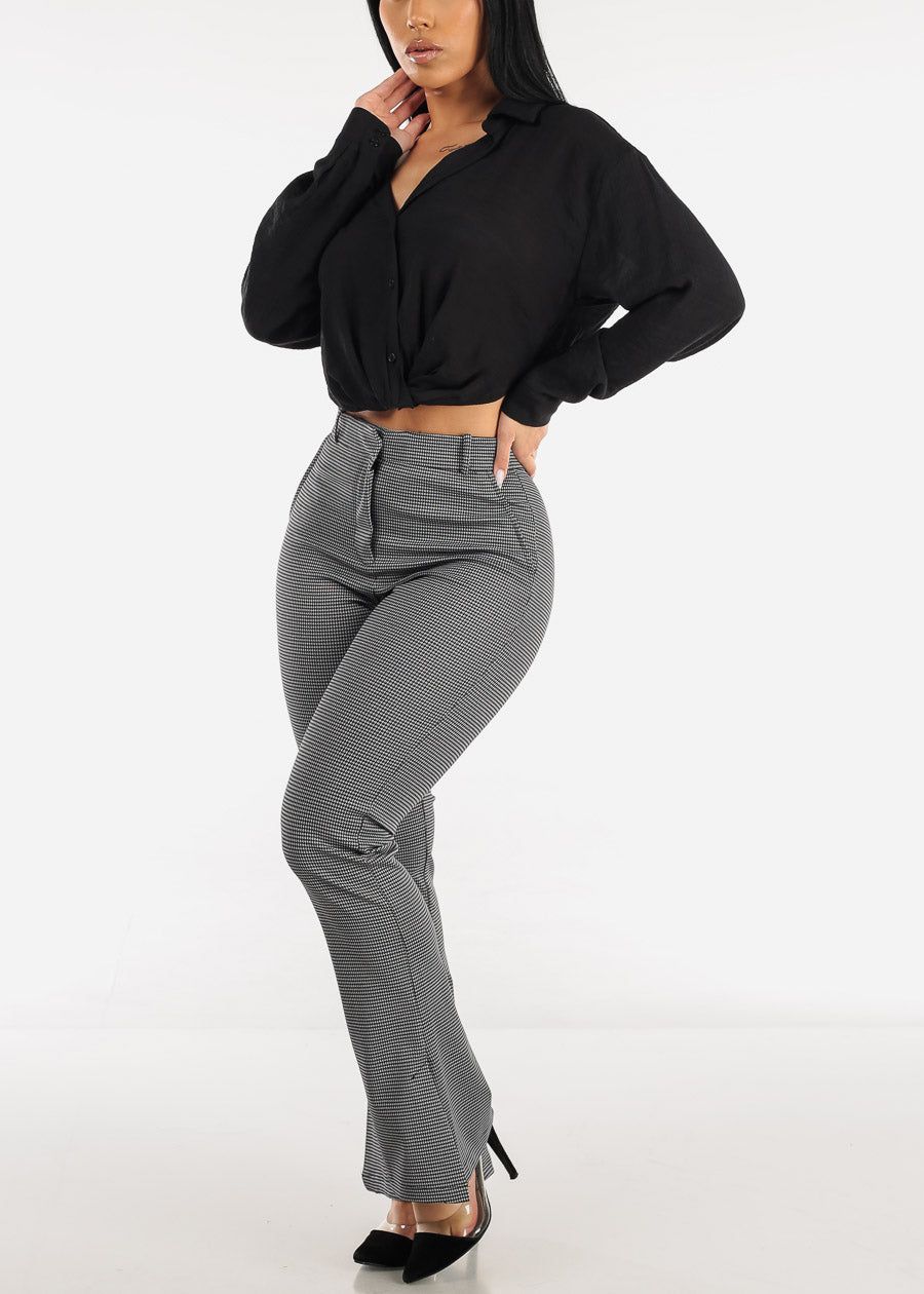 High Waisted Printed Flare Pants w Side Slits sold by Moda product image thumbnail 2