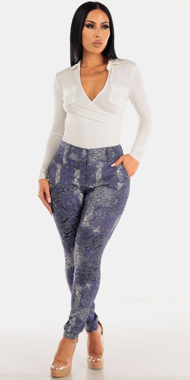 Snake Print Dressy Skinny Outfit sold by Moda
