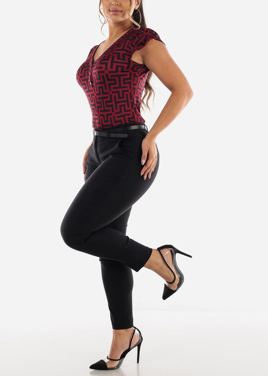 Mid Rise Black Dressy Pants W Belt sold by Moda product image thumbnail 2