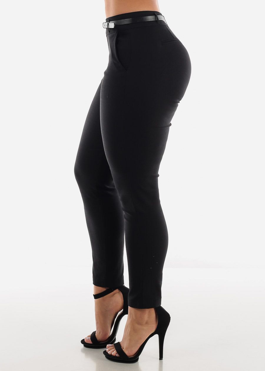 Mid Rise Black Dressy Pants W Belt sold by Moda product image thumbnail 3