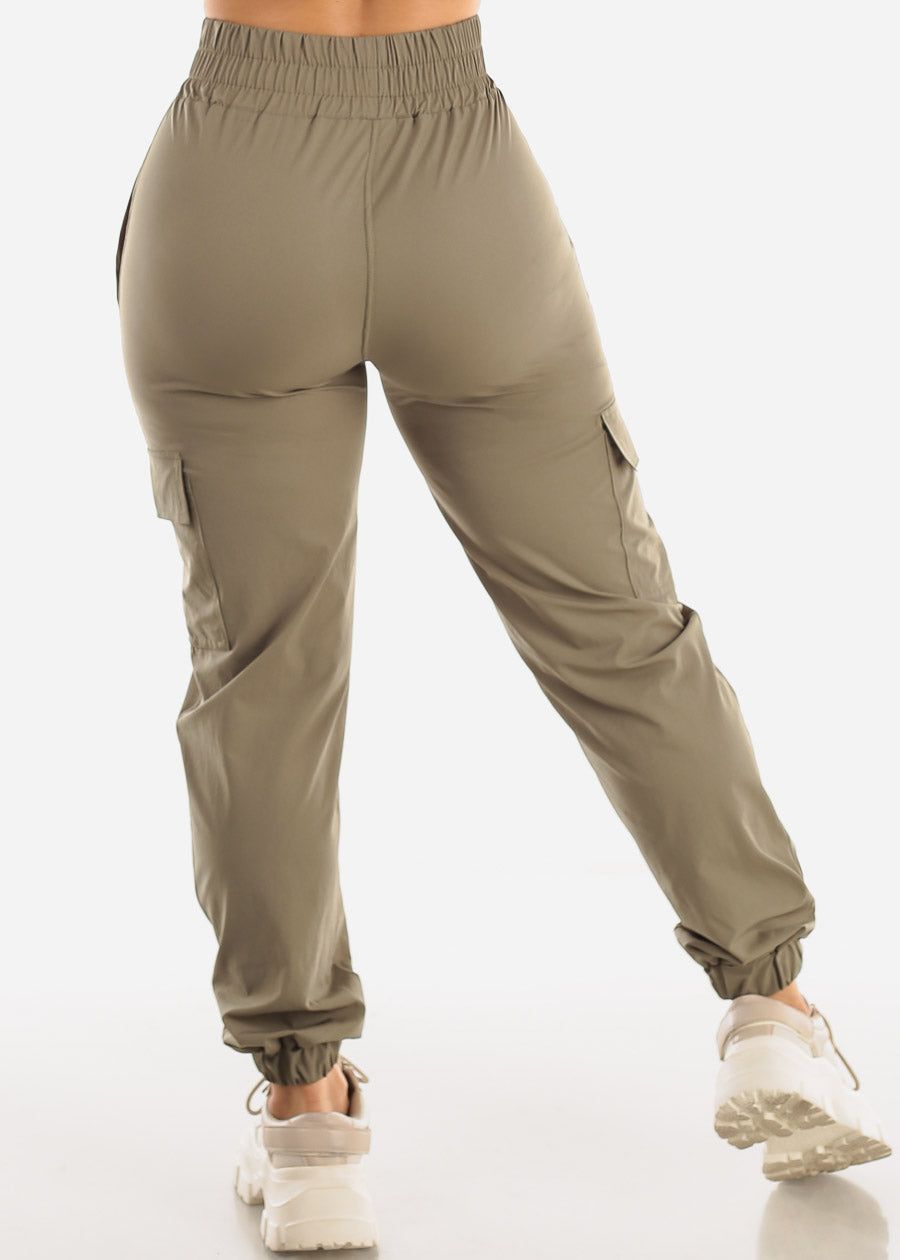 Thick Waist Olive Cargo Jogger Pants sold by Moda product image thumbnail 4