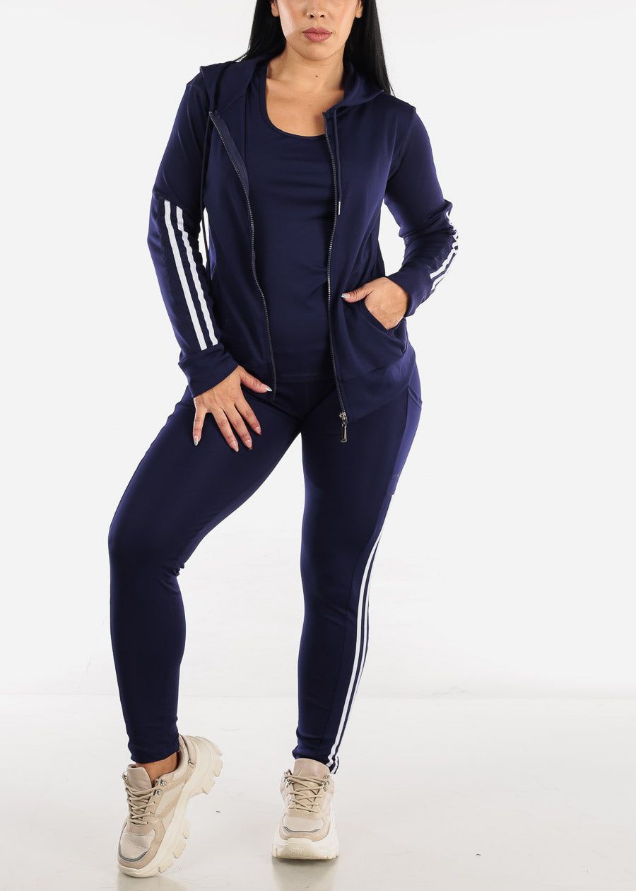 Navy Activewear Jacket, Tank Top & Leggings (3 PCE SET) sold by Moda product image thumbnail 2