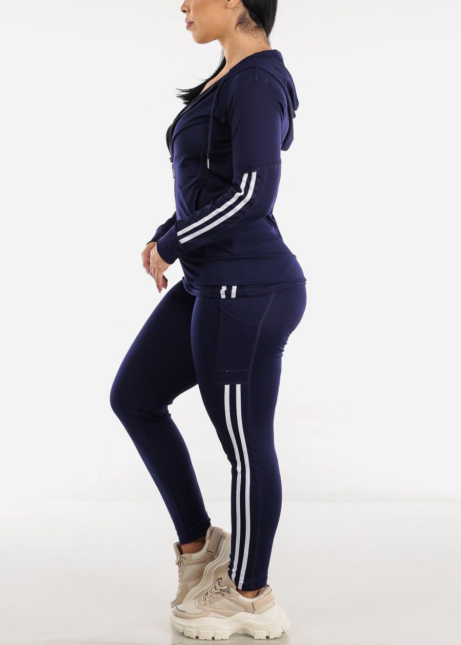 Navy Activewear Jacket, Tank Top & Leggings (3 PCE SET) sold by Moda product image thumbnail 4