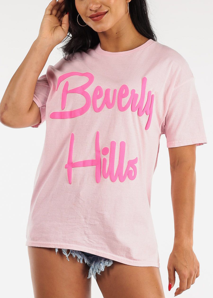 Pink Beverly Hills Oversize Graphic Tee sold by Moda product image thumbnail 5