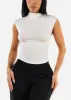 Sleeveless White Mock Neck Top sold by Moda