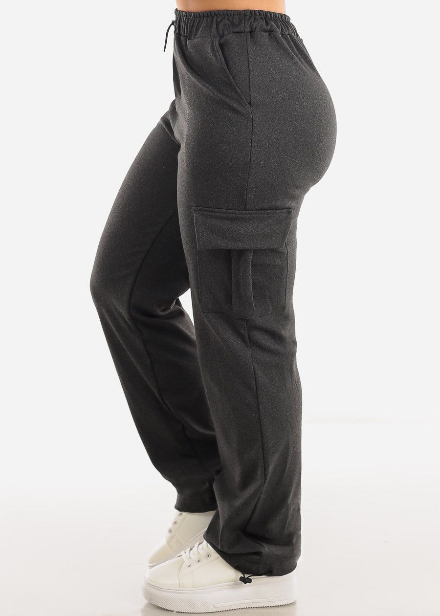 High Waisted Bungee Cargo Pants Charcoal sold by Moda product image thumbnail 3