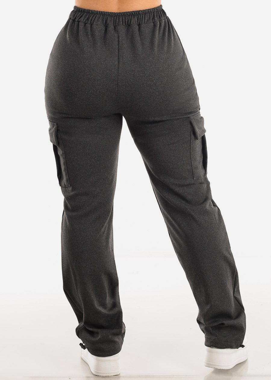 High Waisted Bungee Cargo Pants Charcoal sold by Moda product image thumbnail 4