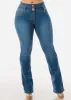 High Waisted Butt Lifting Bootcut Jeans Med Blue sold by Moda