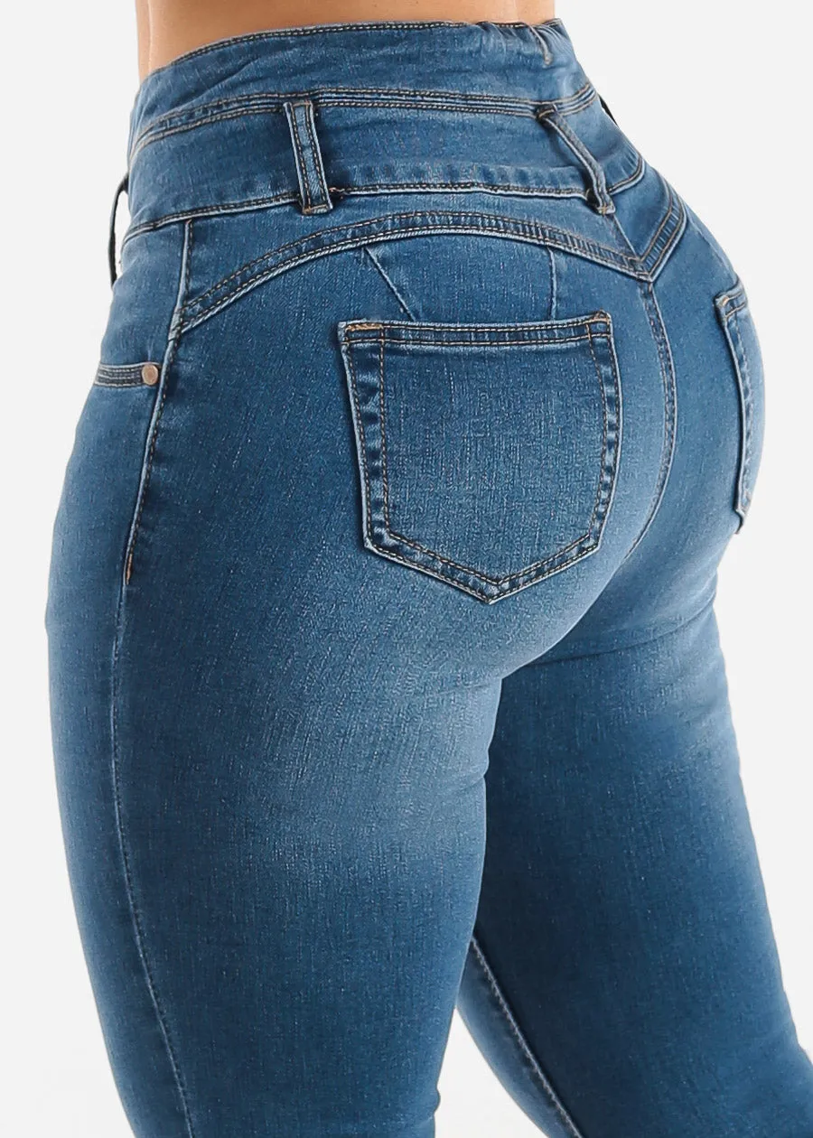 High Waisted Butt Lifting Bootcut Jeans Med Blue sold by Moda product image thumbnail 5