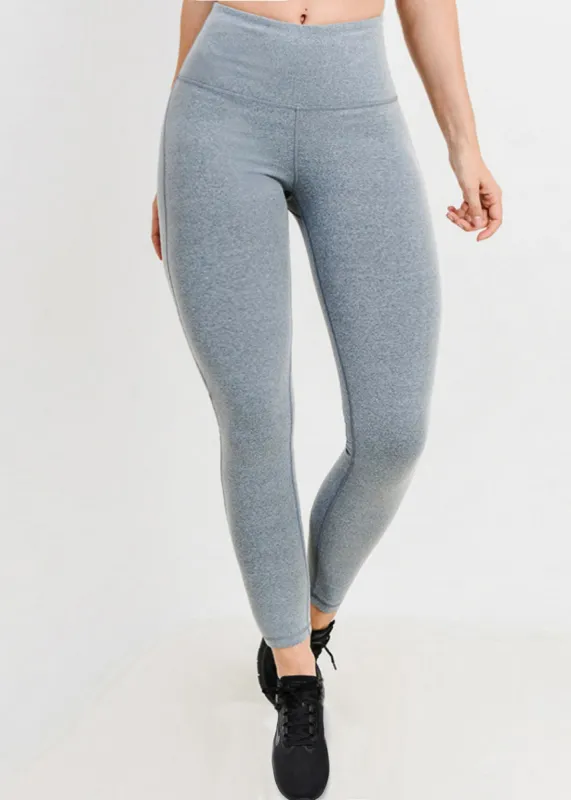 High Waisted High Stretch Activewear Leggings Grey sold by Moda