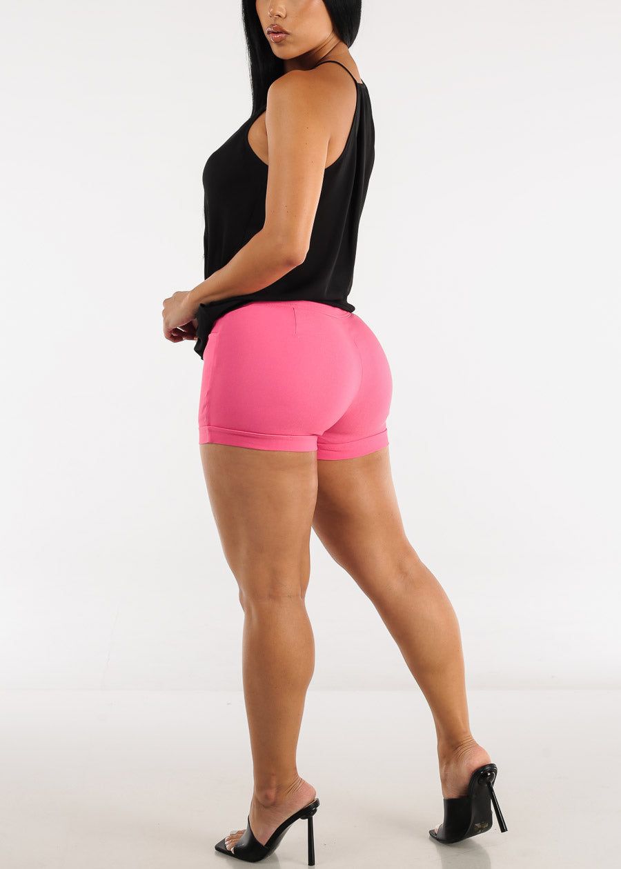Super High Waist Cuffed Dressy Shorts Hot Pink sold by Moda product image thumbnail 5