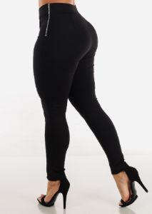 Black High Waisted Skinny Pants sold by Moda