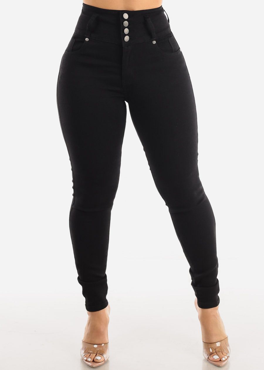 Ultra High Waisted Black Butt Lifting Skinny Jeans sold by Moda product image thumbnail 3