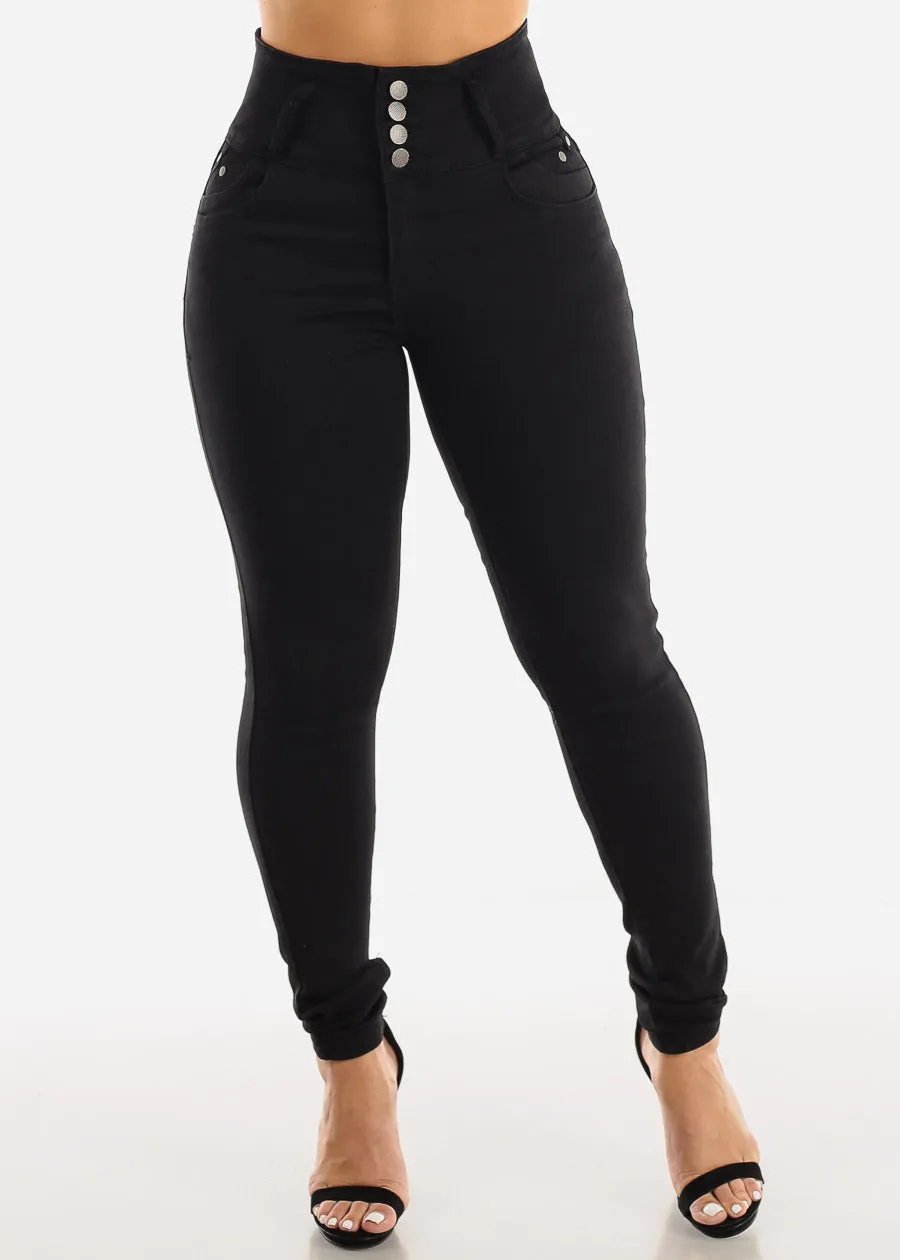 Ultra High Waisted Black Butt Lifting Ripped Skinny Jeans sold by Moda product image thumbnail 5
