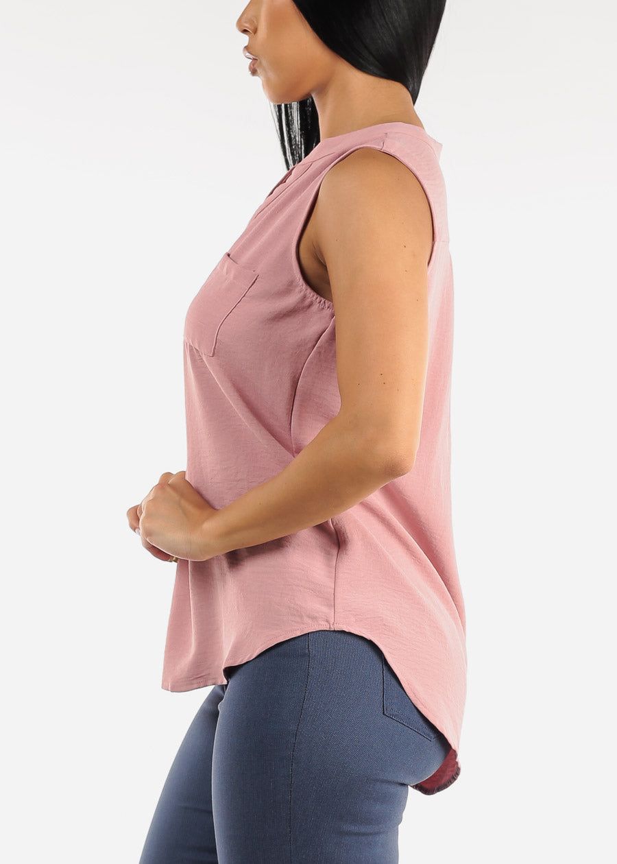 Sleeveless Vneck Woven Blouse Mauve sold by Moda product image thumbnail 3