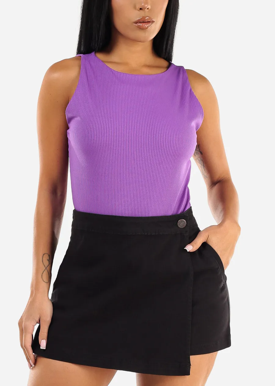 Sleeveless Double Layered Tank Bodysuit Purple sold by Moda product image thumbnail 5