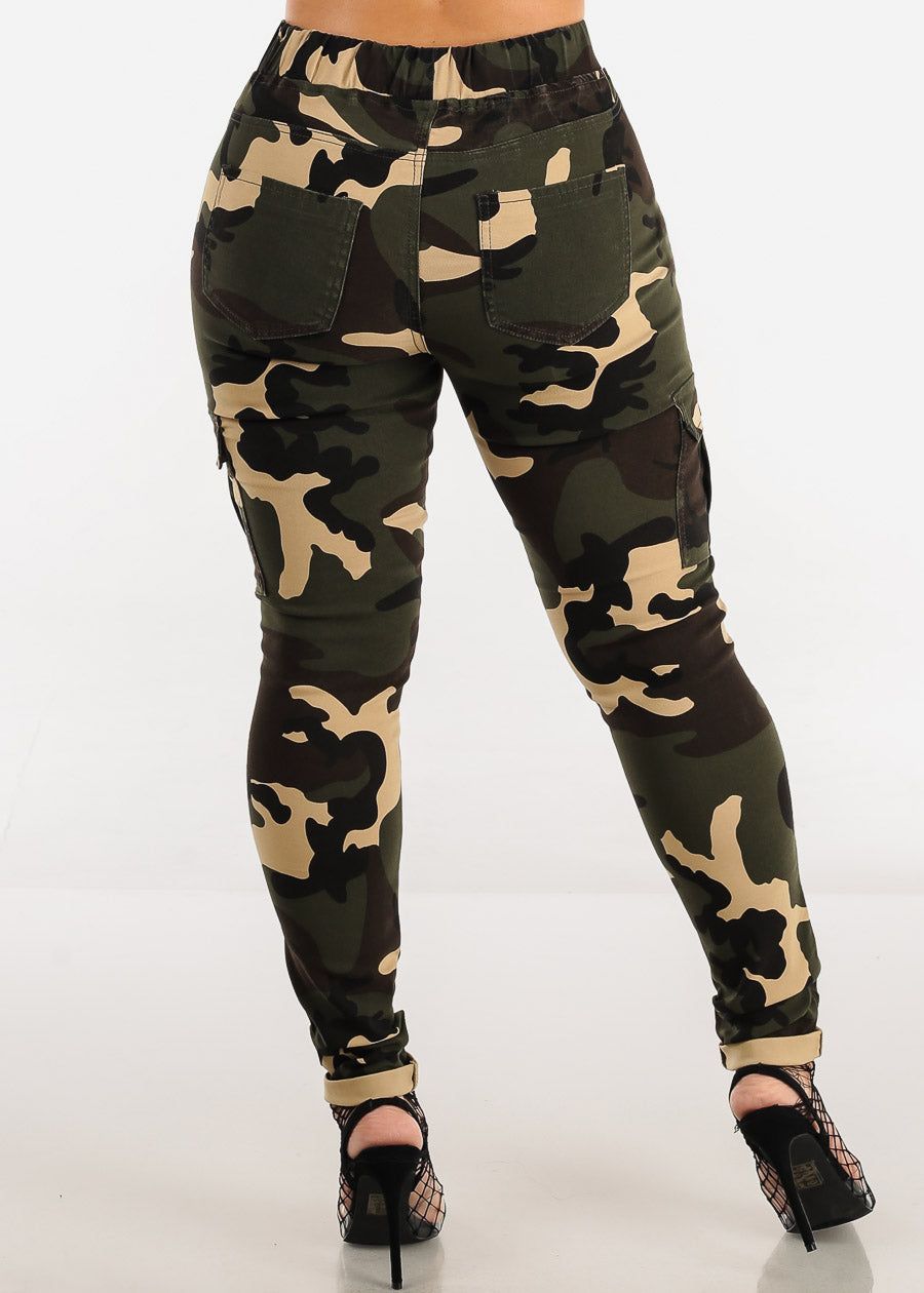 Hyper Stretch Drawstring Waist Camouflage Cargo Skinny Pants sold by Moda product image thumbnail 4