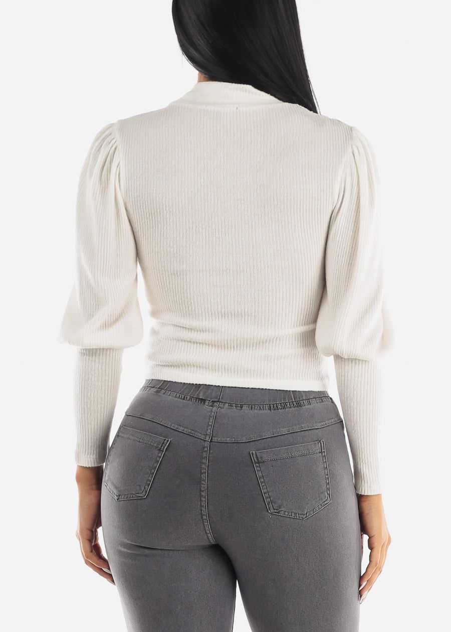 White Mock Neck Light Sweater sold by Moda product image thumbnail 4