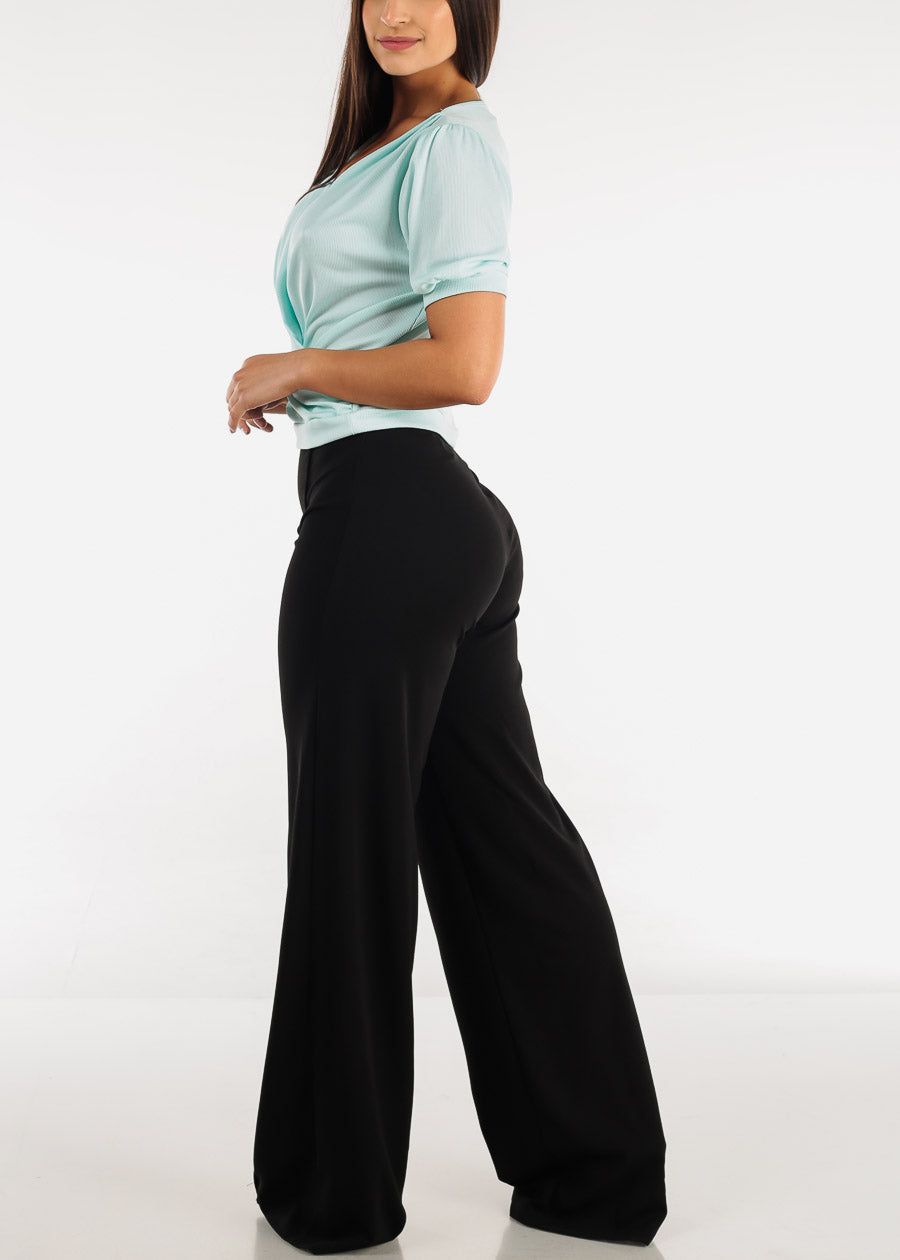 Black High Waisted Pintuck Wide Leg Pants sold by Moda product image thumbnail 5