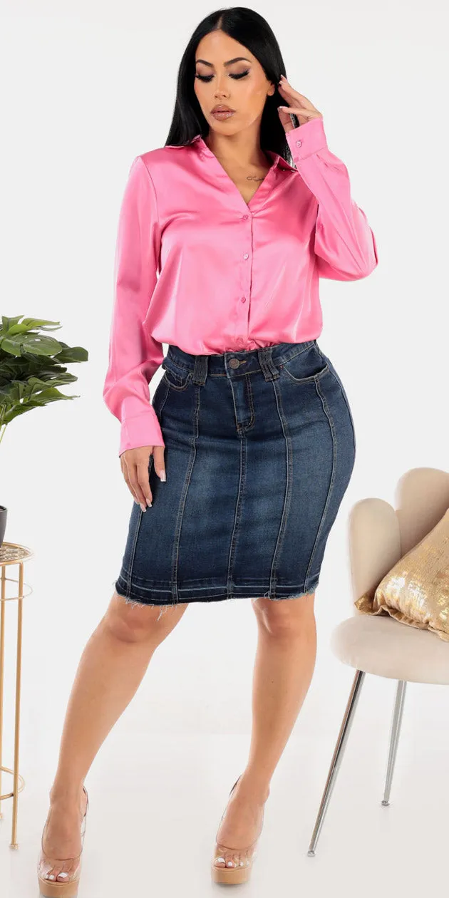 Pink Satin Denim Pencil Combo sold by Moda