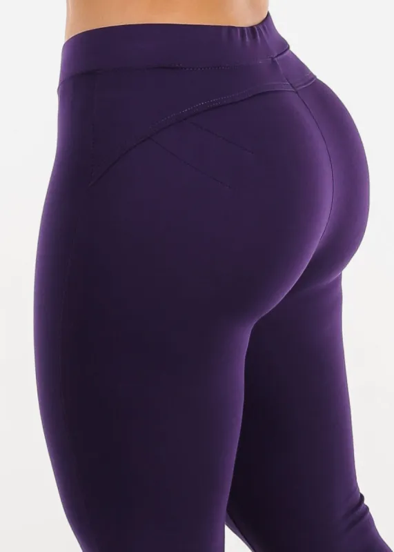 Low Rise Butt Lifting Skinny Pants Purple sold by Moda
