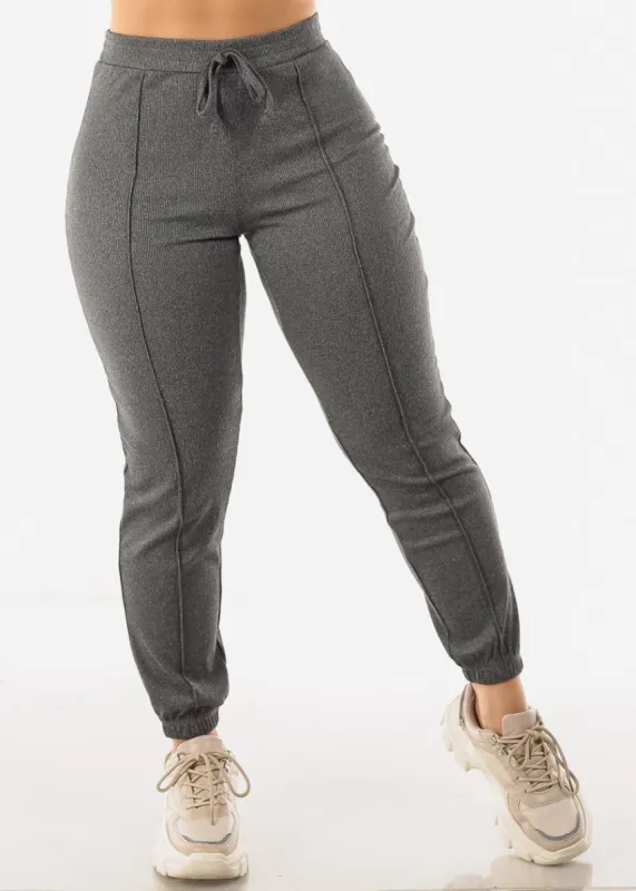 Casual High Waist Charcoal Jogger Pants sold by Moda
