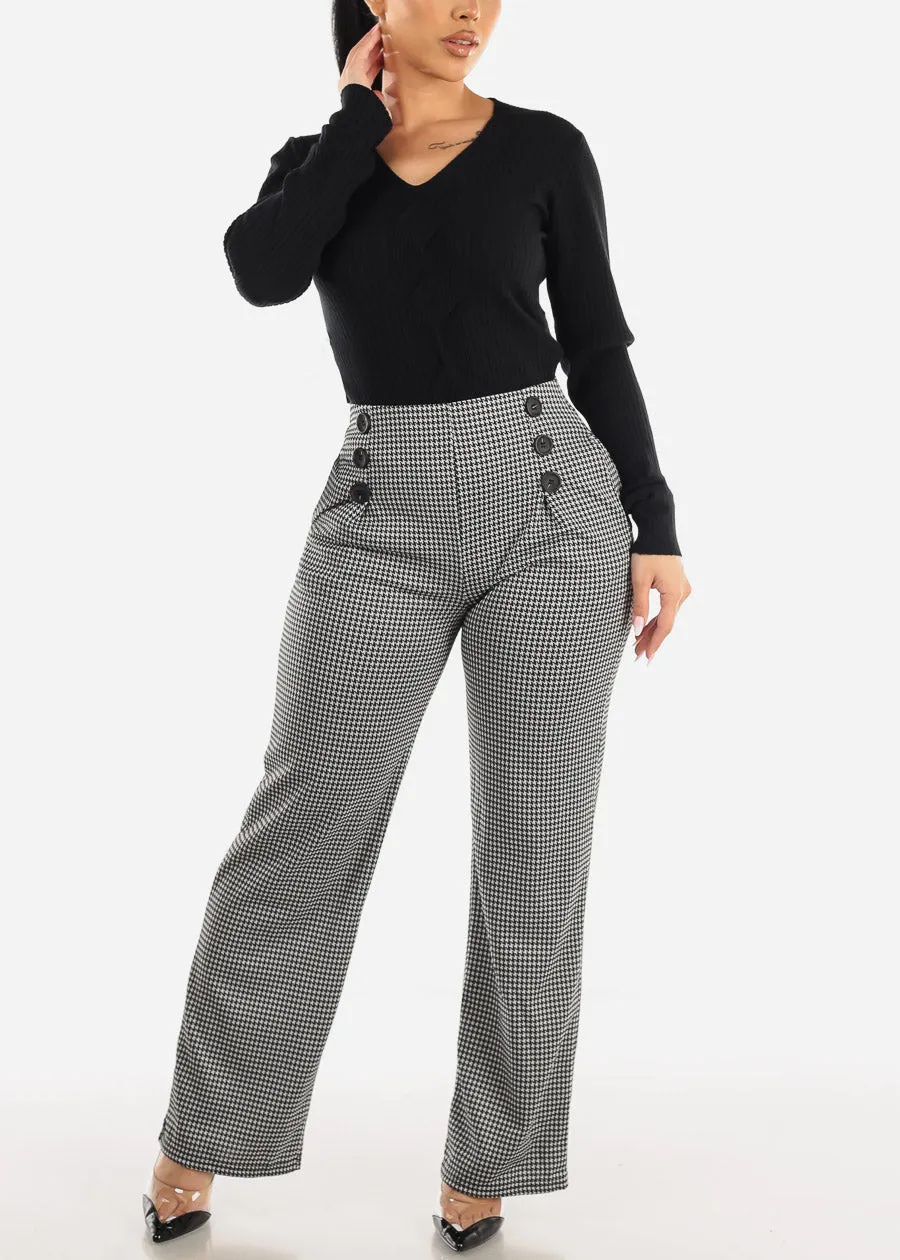 Black V-neck Long Sleeve Rib Knit Sweater sold by Moda product image thumbnail 2