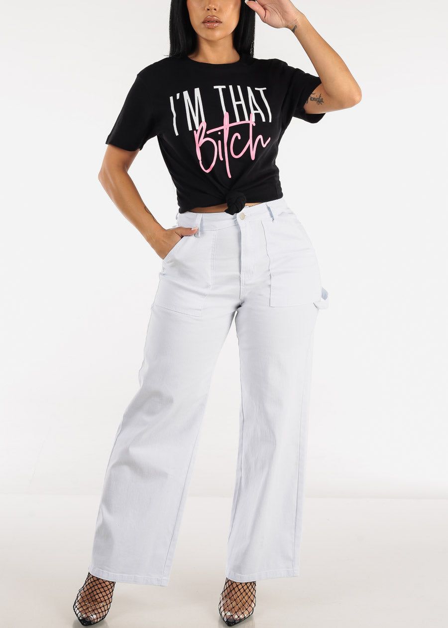 Black Short Sleeve Graphic Tee "I'm That B***" sold by Moda product image thumbnail 2