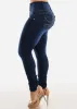 MX JEANS Butt Lifting Dark Wash Mid Rise Skinny Jeans sold by Moda