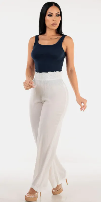 Navy Tank Wide Leg Pants Outfit sold by Moda