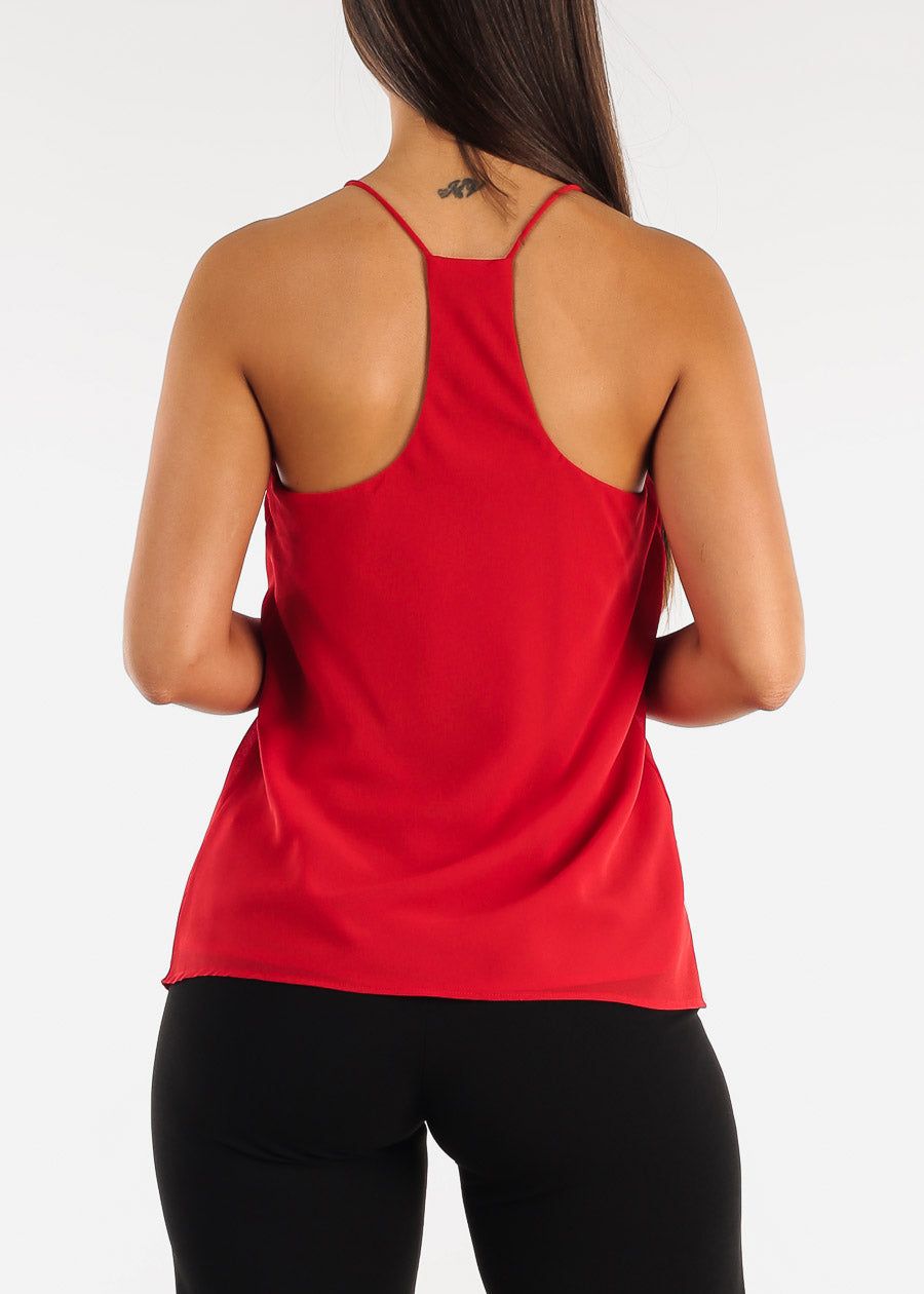 Red Sleeveless Chiffon Cami Top sold by Moda product image thumbnail 4