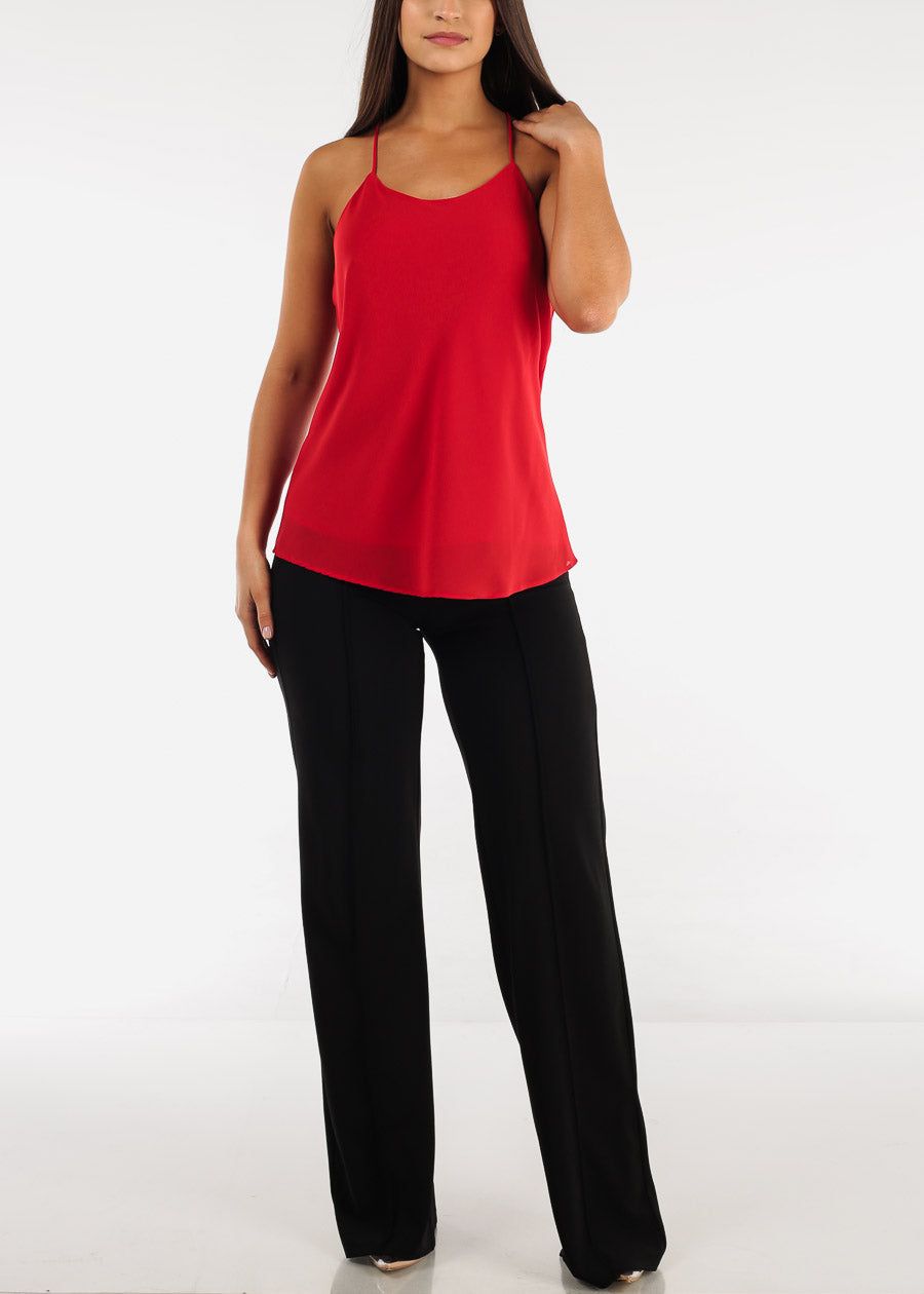 Red Sleeveless Chiffon Cami Top sold by Moda product image thumbnail 2