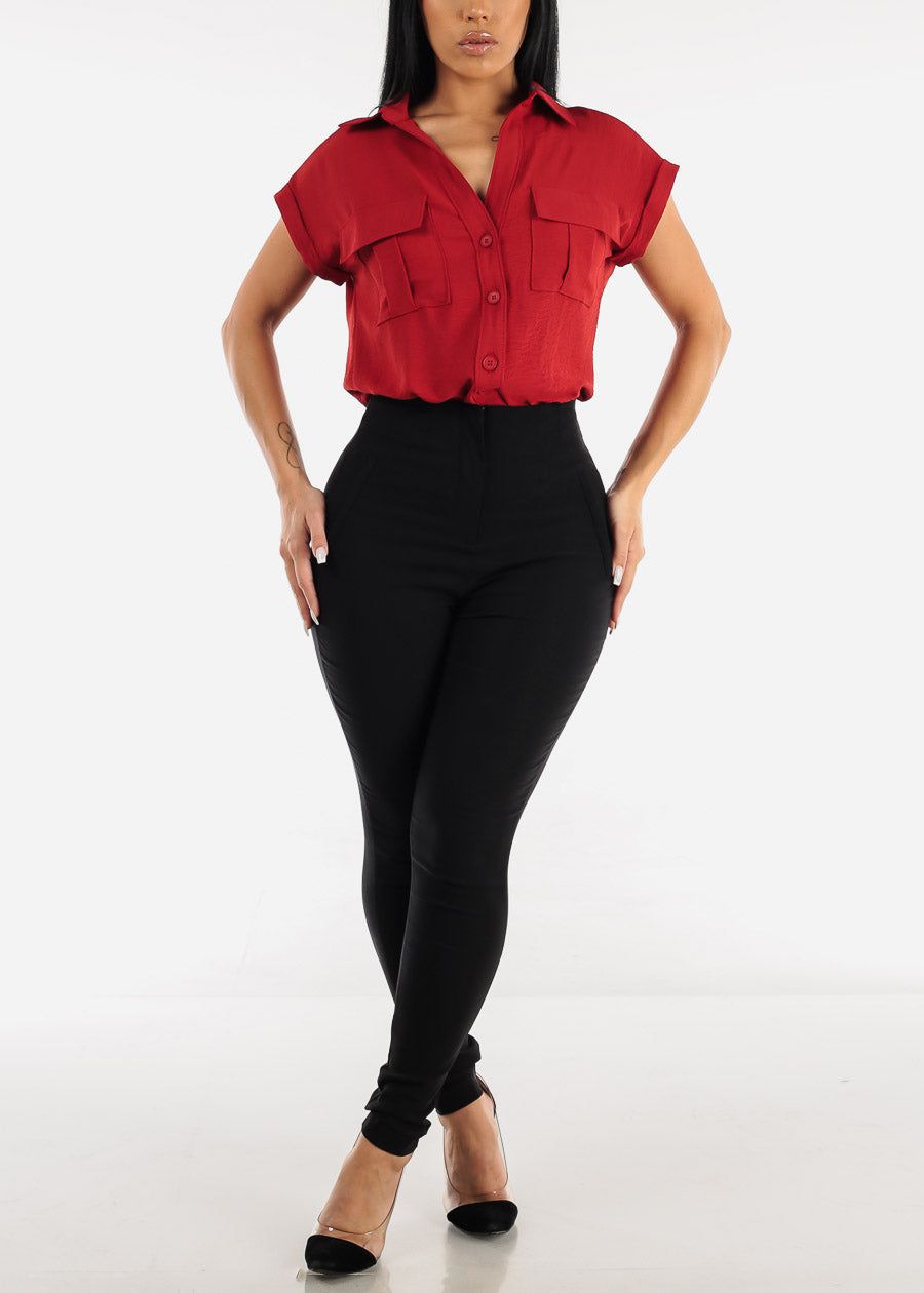 High Waisted Black Dressy Skinny Pants sold by Moda product image thumbnail 2