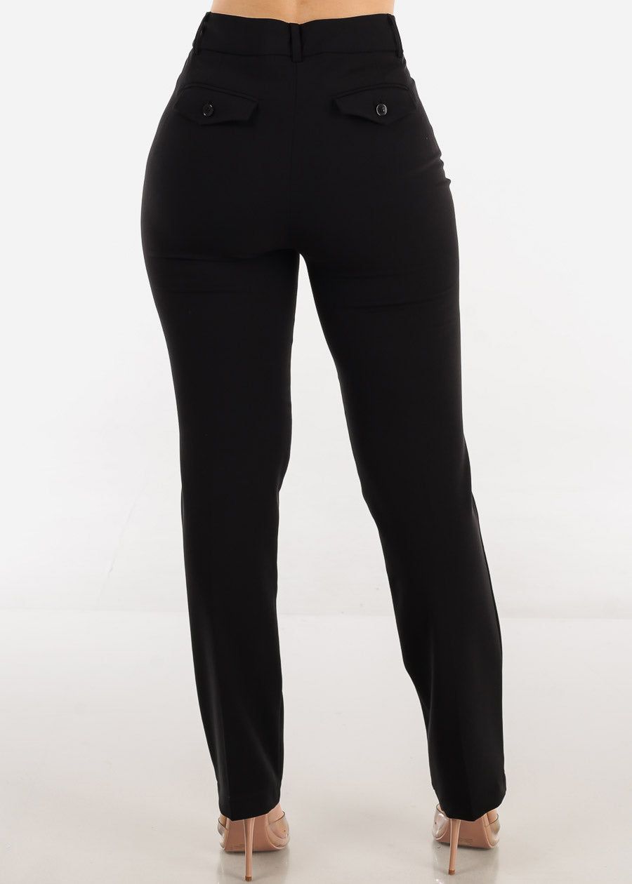 Black Classic 1 Button Straight Leg Dressy Pants sold by Moda product image thumbnail 4