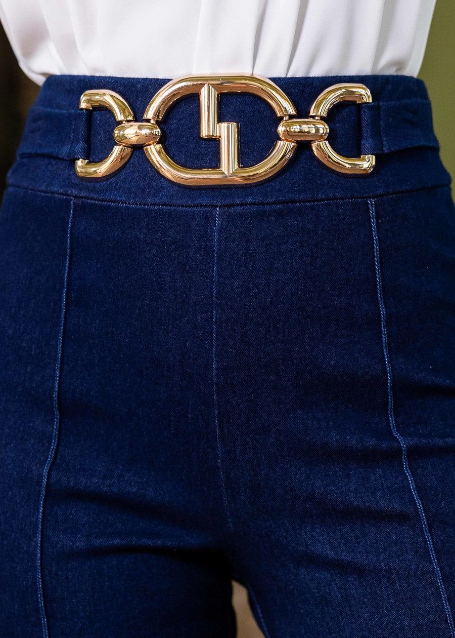 High Waist Denim Stretch Skinny Pants Navy Blue sold by Moda product image thumbnail 5