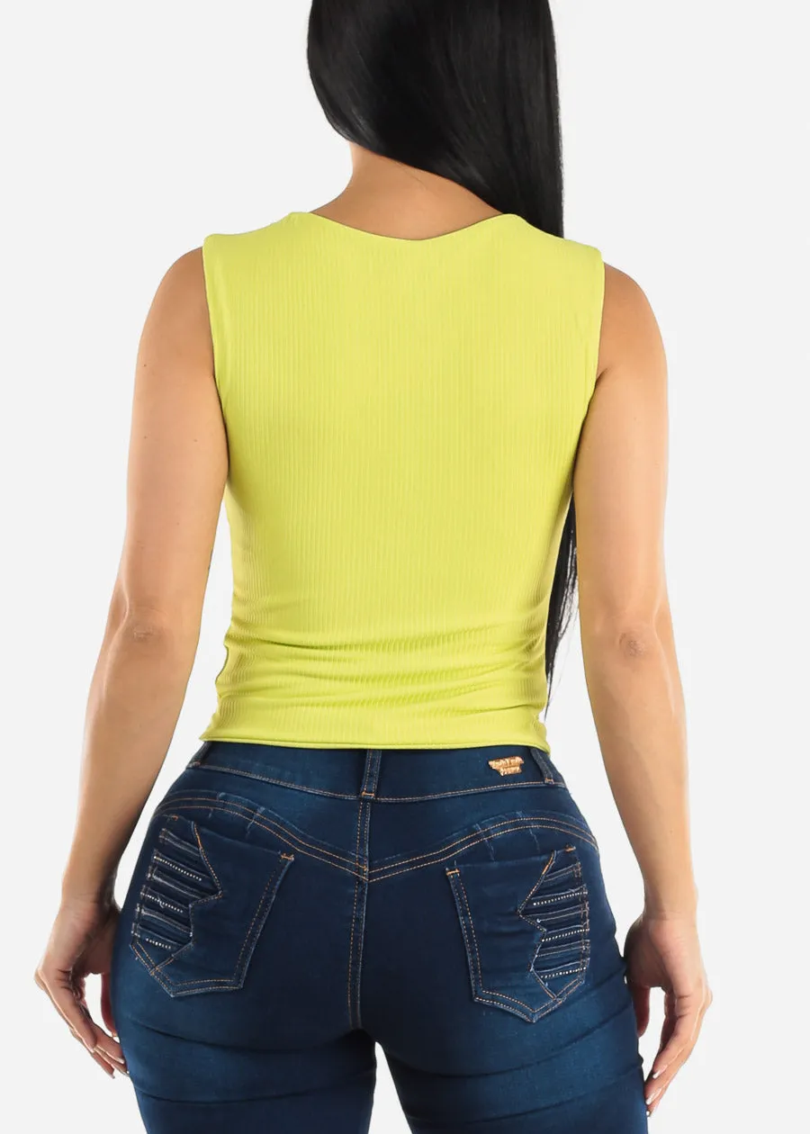 Sleeveless Double Layered Tank Top Neon Lime sold by Moda product image thumbnail 4