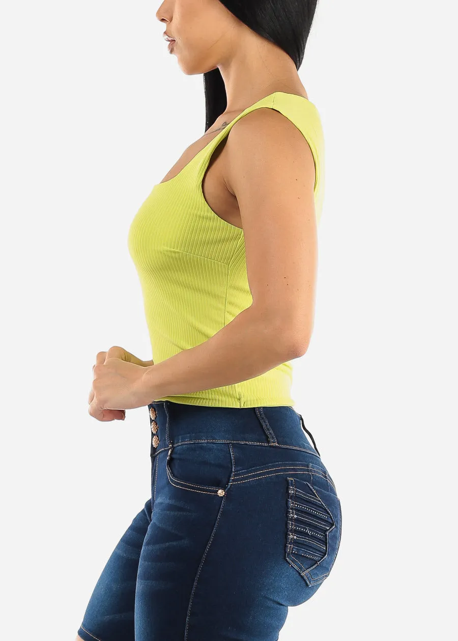 Sleeveless Double Layered Tank Top Neon Lime sold by Moda product image thumbnail 3