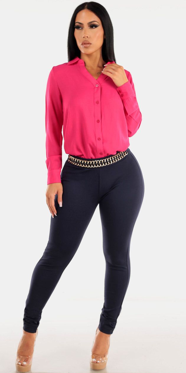 Navy Dressy Skinny Combo sold by Moda