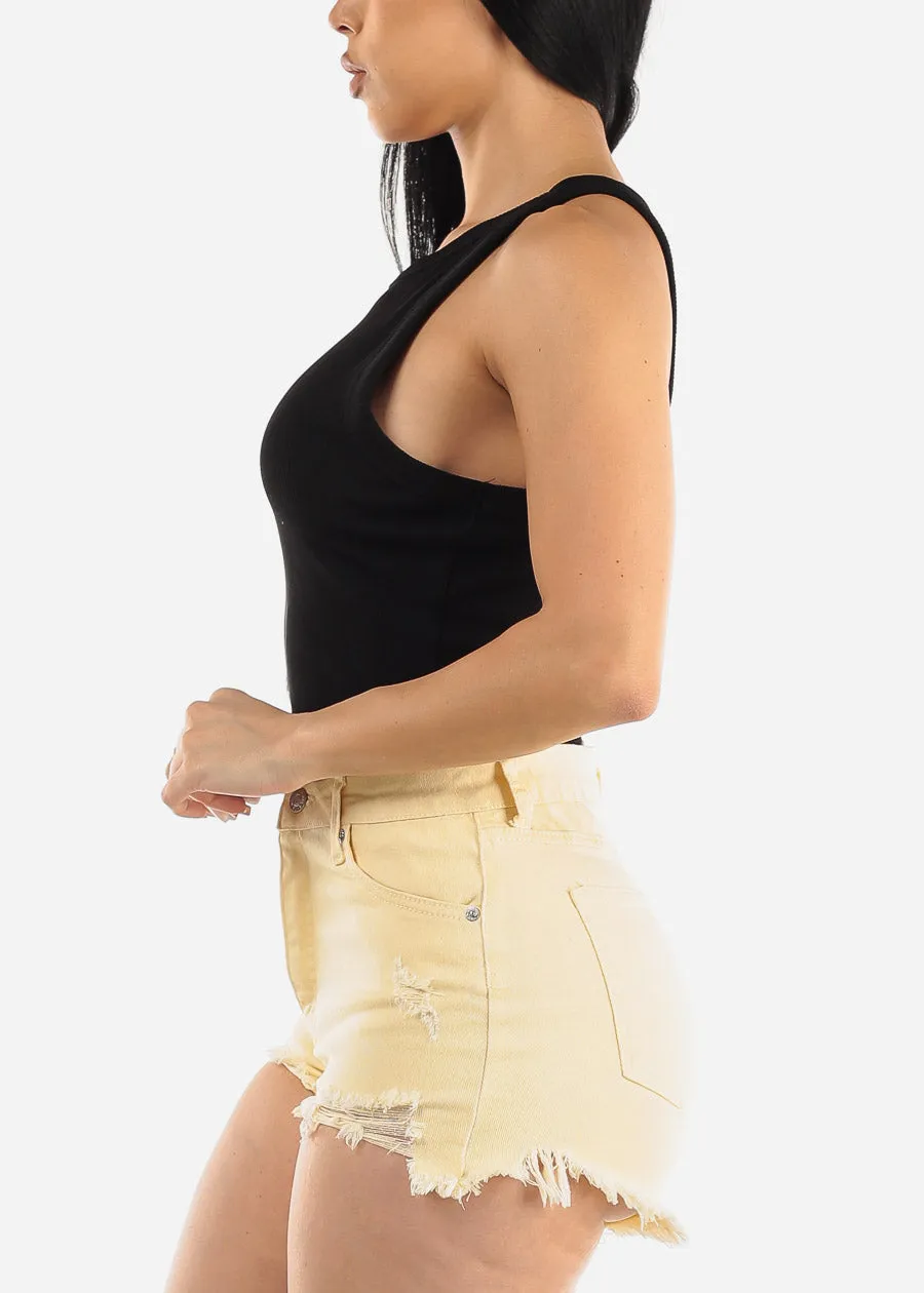 Black Sleeveless Crewneck Ribbed Crop Top sold by Moda product image thumbnail 3
