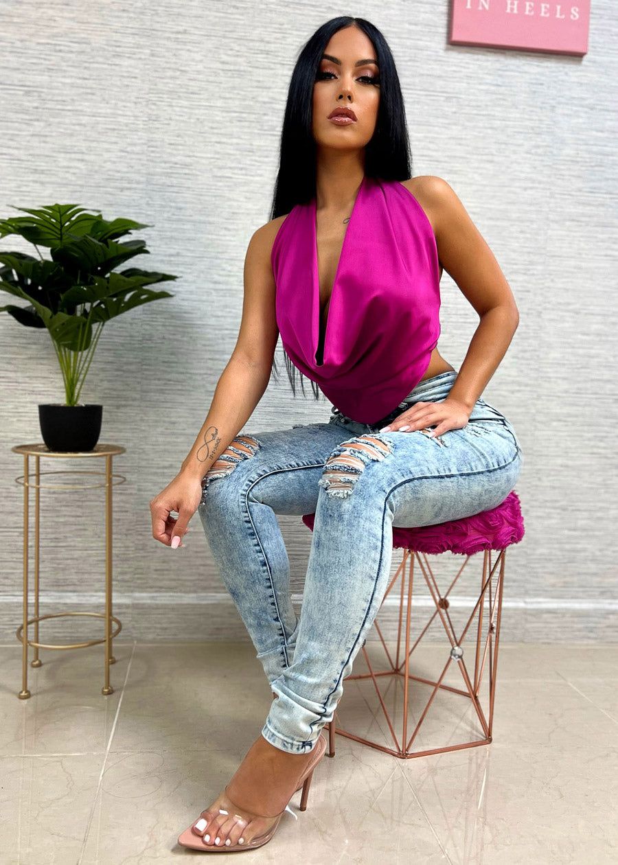 Ultra High Waisted Levanta Cola Skinny Jeans Light Acid Wash sold by Moda product image thumbnail 3