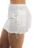 White Windbreaker Cargo Mini Skirt sold by Moda