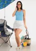 White Windbreaker Cargo Mini Skirt sold by Moda