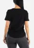 Black Cuffed Short Sleeve Round Hem Oversized Top sold by Moda